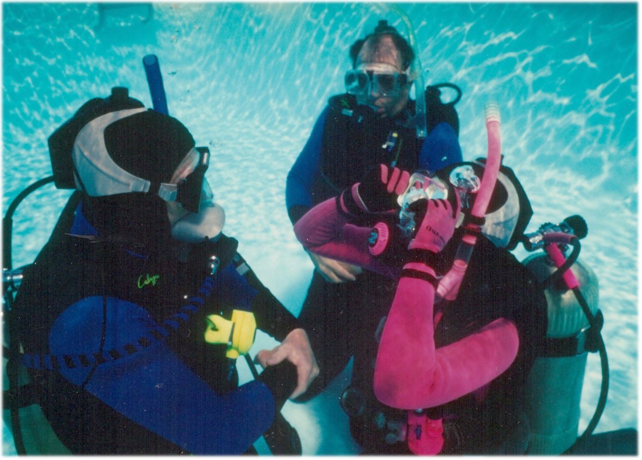 underwater communicator in training